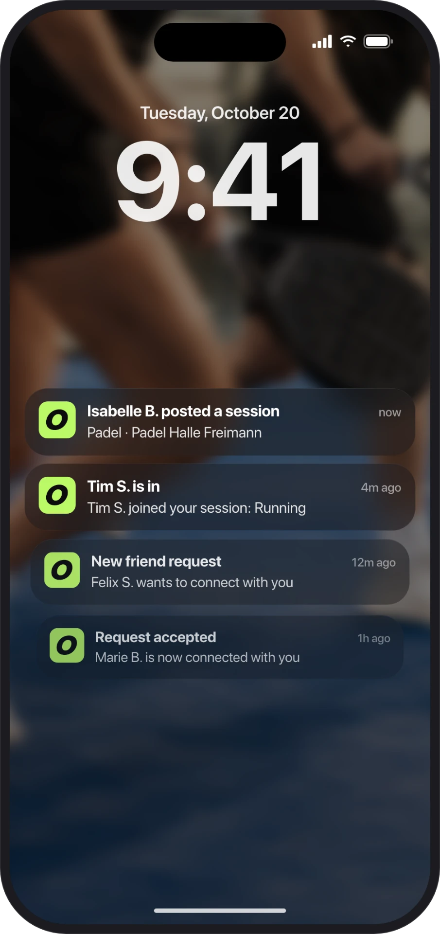 Push notifications for new sessions and joins